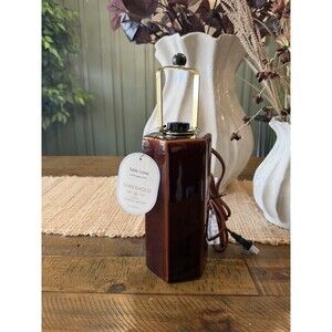 Threshold Studio McGee Ceramic Table Lamp Base Maroon Brown E12 NEW VIRAL